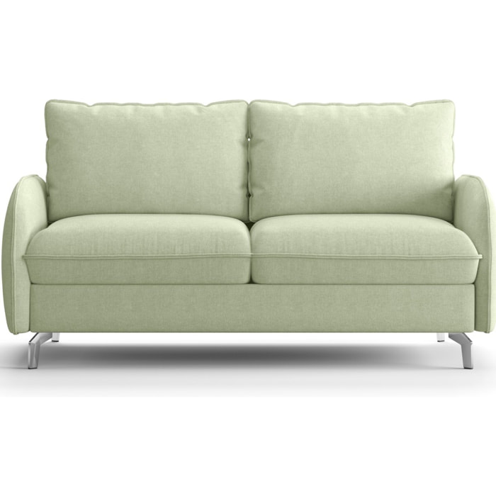Canapé droit convertible 3 places en tissu chenille - ouverture express - NOVOLI