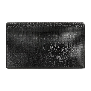 Clutch negro laminado con piedras