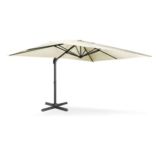 Parasol Sombra 360° rectangle avec housse de protection - Crème