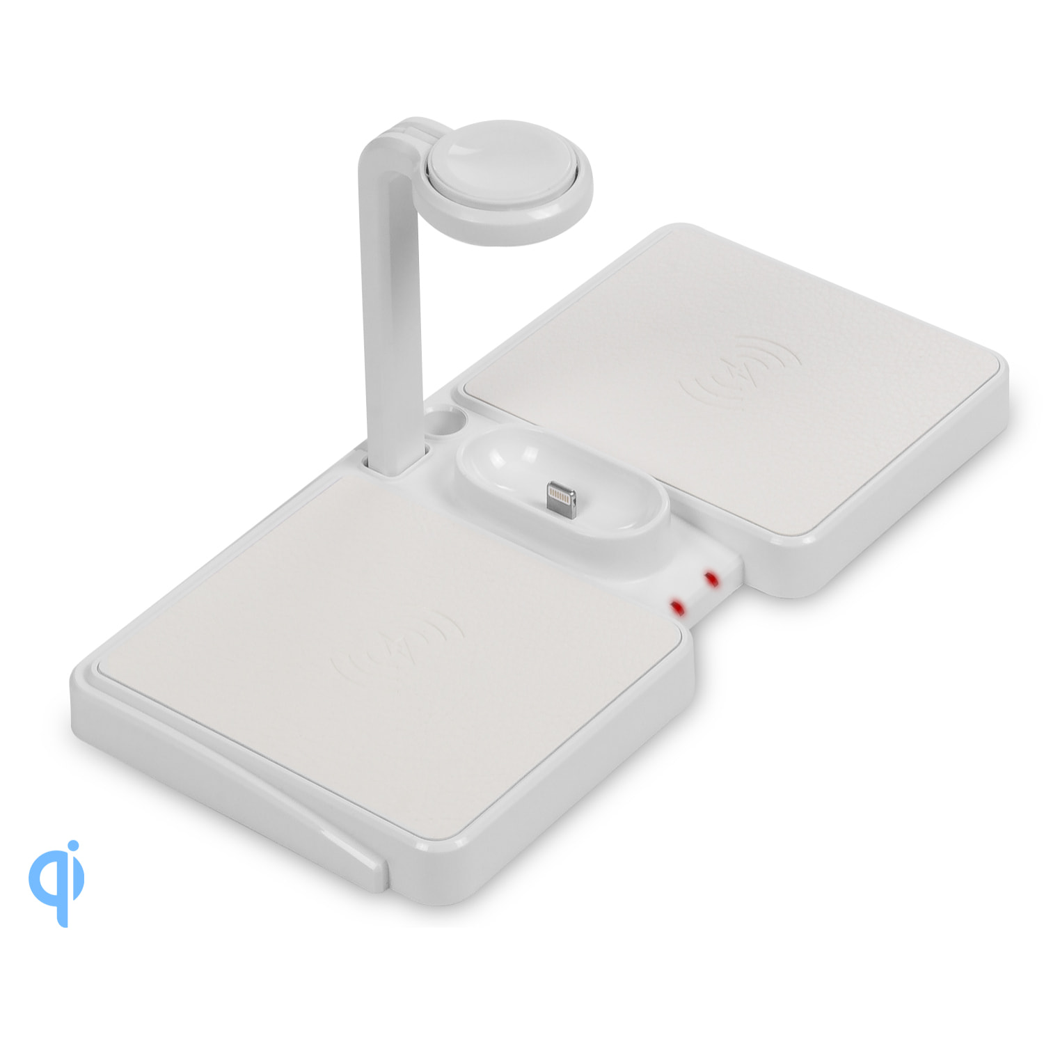 Stazione di ricarica wireless Qi compatibile con Fast Charge Fast Charge per iWatch, AirPods e 2 iPhone/Samsung/Smartphone