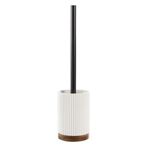 Brosse WC en acacia - Blanc