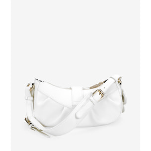 Bolso de hombro blanco con solapa