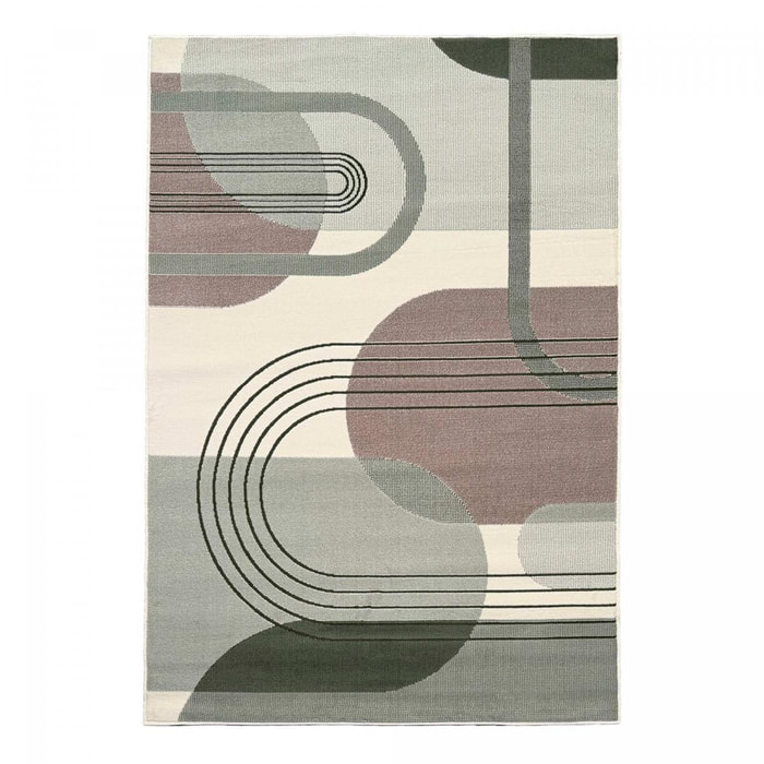 Tapis salon et chambre tissé motif rétro-vintage VOKI