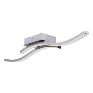 FORLIGHT Plafón Rippe LED 9W Blanco Neutro 4000K On-Off Níquel Satinado, Blanco Opal Iluminación LED de Bajo Consumo