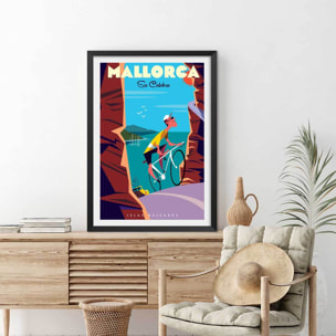 Poster de mallorca Affiche sous cadre noir