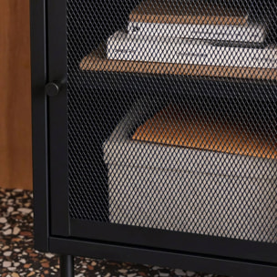 Table de chevet industrielle métal 1 porte  OHIO