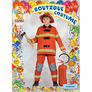 Costume Carnevale Pompiere Vigile Del Fuoco Rosso Bambino