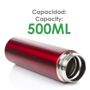 Termo sportivo da 500ml con indicatore di temperatura intelligente. Bottiglia d'acqua isolata sottovuoto, fino a 12 ore di mantenimento del calore.