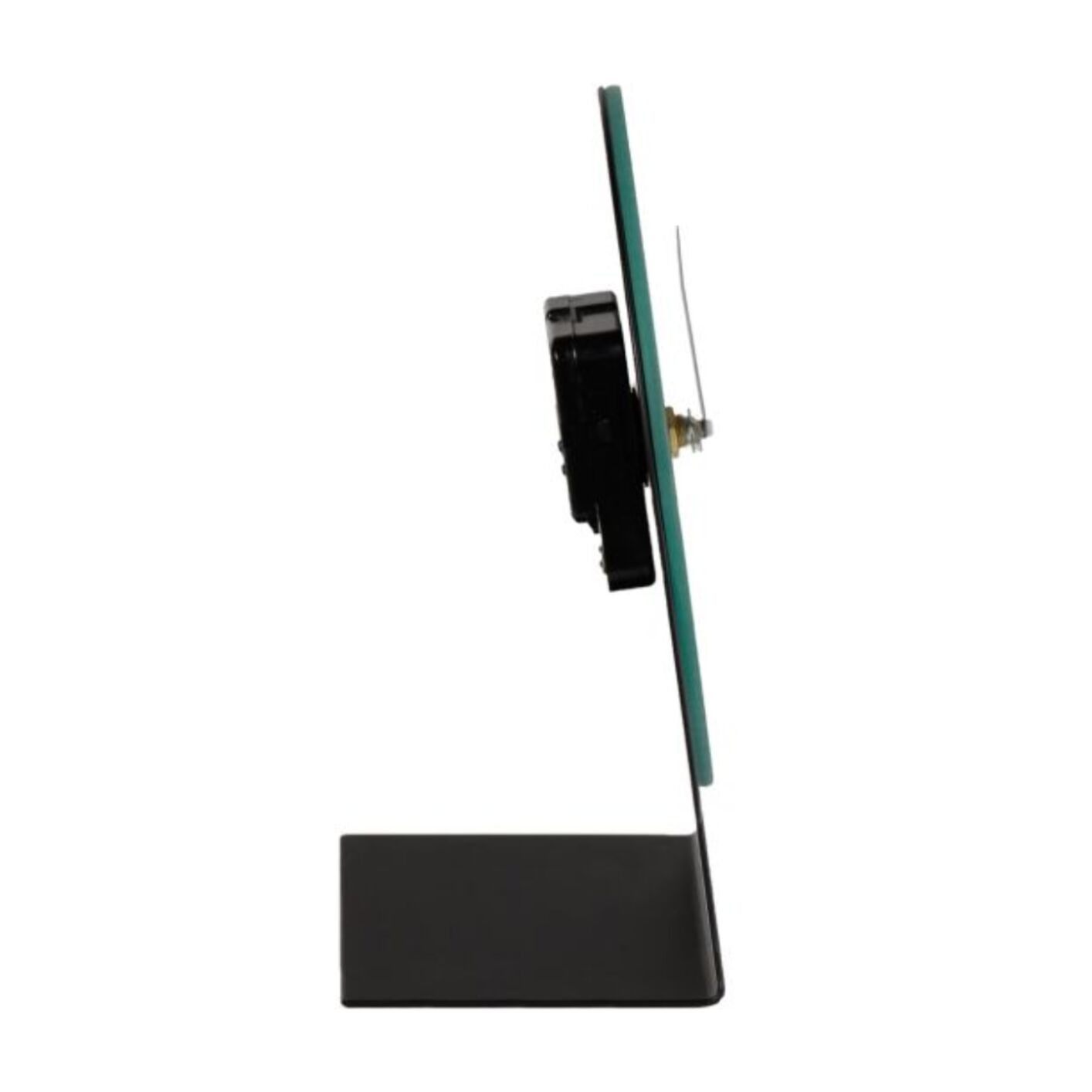 Horloge Minimaliste en Métal Noir avec Miroir - Design Élégant H. 18 cm - TIME