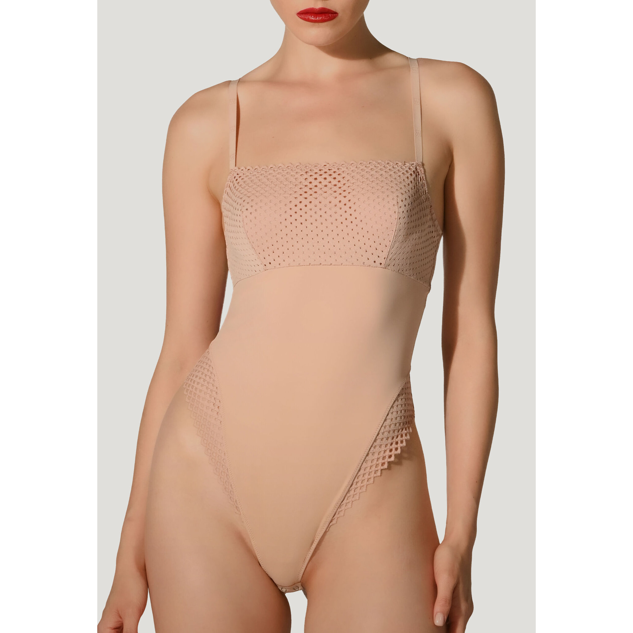 Body Sheer Opaque Romantic Net Bodysuit