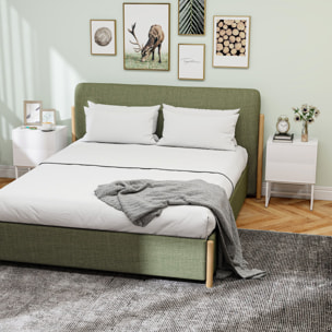 Pack de 2 Mesitas de Noche Estrechas Mesillas de Noche Dormitorio con 2 Cajones Apertura por Presión y Patas de Acero Estilo Moderno 40x30x55 cm Blanco