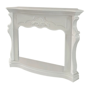 Parigi - Cornice per Camino 123x100x39 cm Rivestimento Decorativo in Legno MDF Bianco
