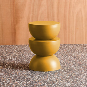 Table d'appoint, bout de canapé, table de chevet métal Ø32 x H46,5cm COUMBA