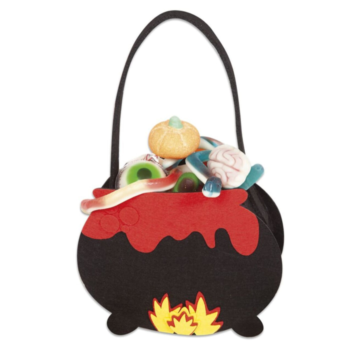 CALDERO FIELTRO PORTACARAMELOS 14,5 X 23 CM