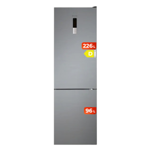 Frigorífico Combi EVVO F55, 226 l + 96 l, Inox, Total No Frost