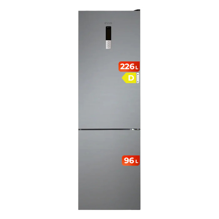Frigorífico Combi EVVO F55, 226 l + 96 l, Inox, Total No Frost