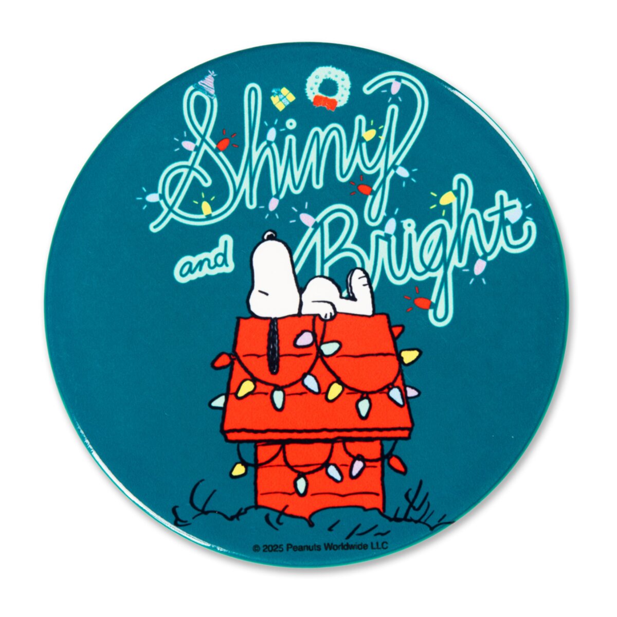 Set de 6 Dessous de Verre Excelsa - Peanuts Shiny And Bright, Dolomite Multicolore avec Base en Liège