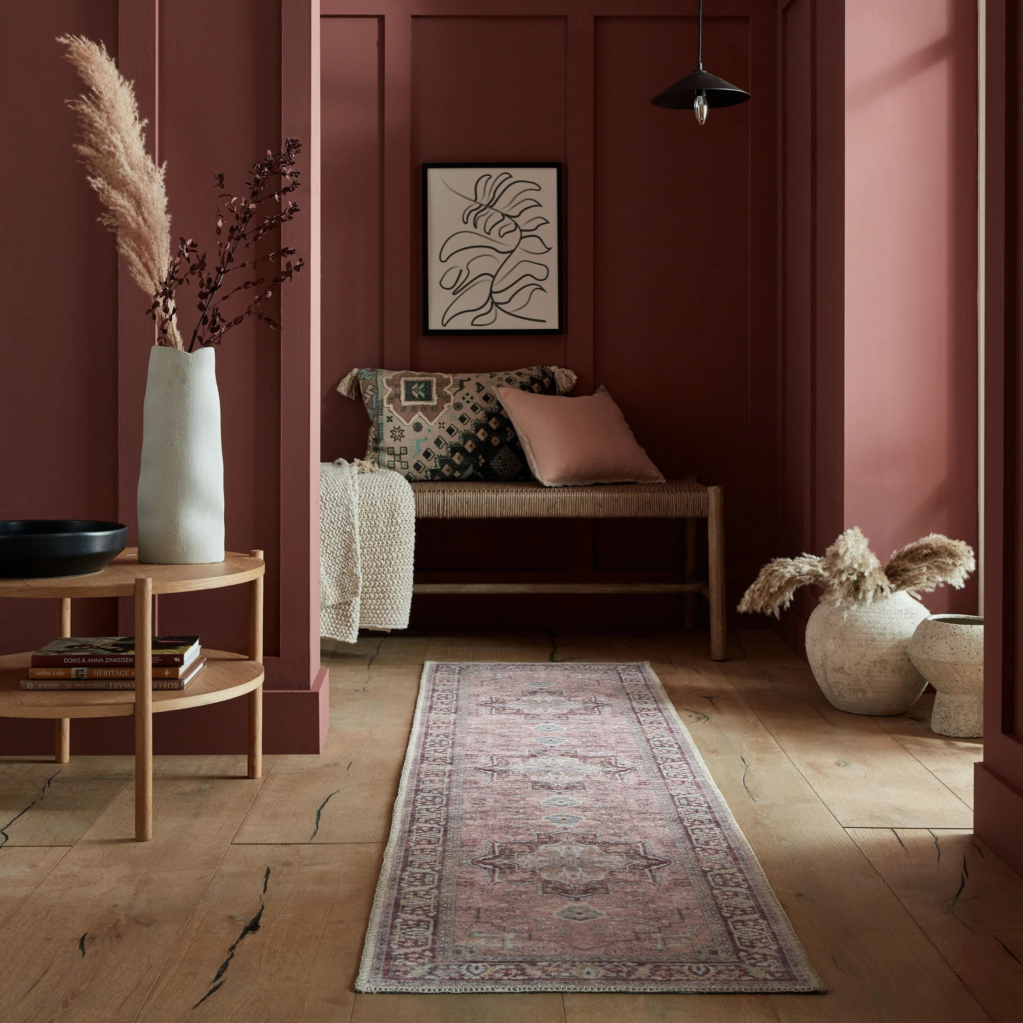 Tapis lavable de couloir WINDSOR Rose