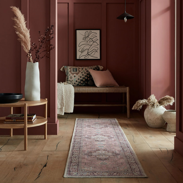Tapis lavable de couloir WINDSOR Rose