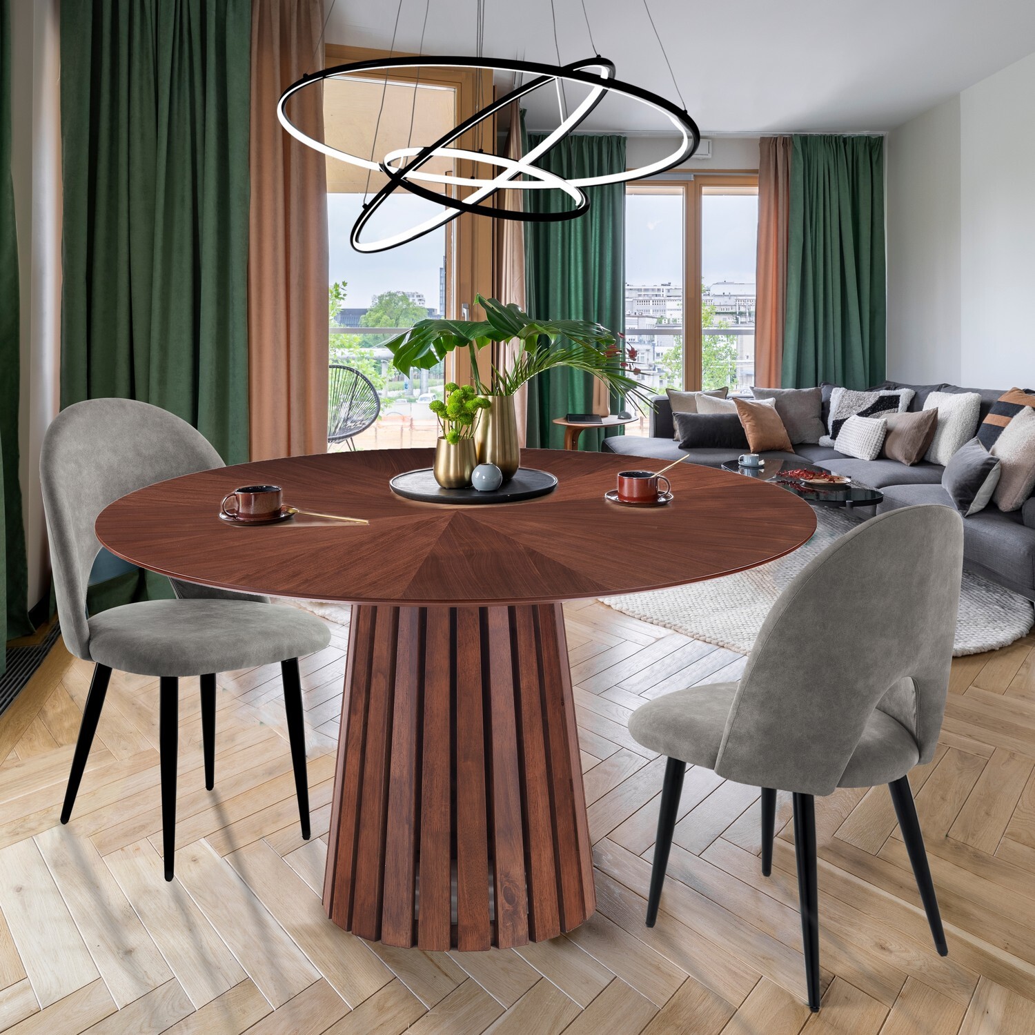 TOMASUCCI Tavolo rotondo VOLGA WALNUT