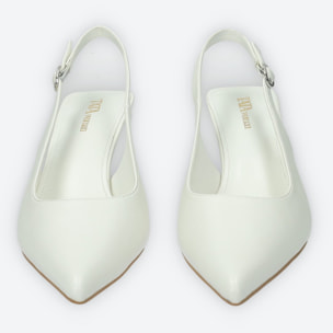 Décolleté sling back Donna Tata Italia Bianco