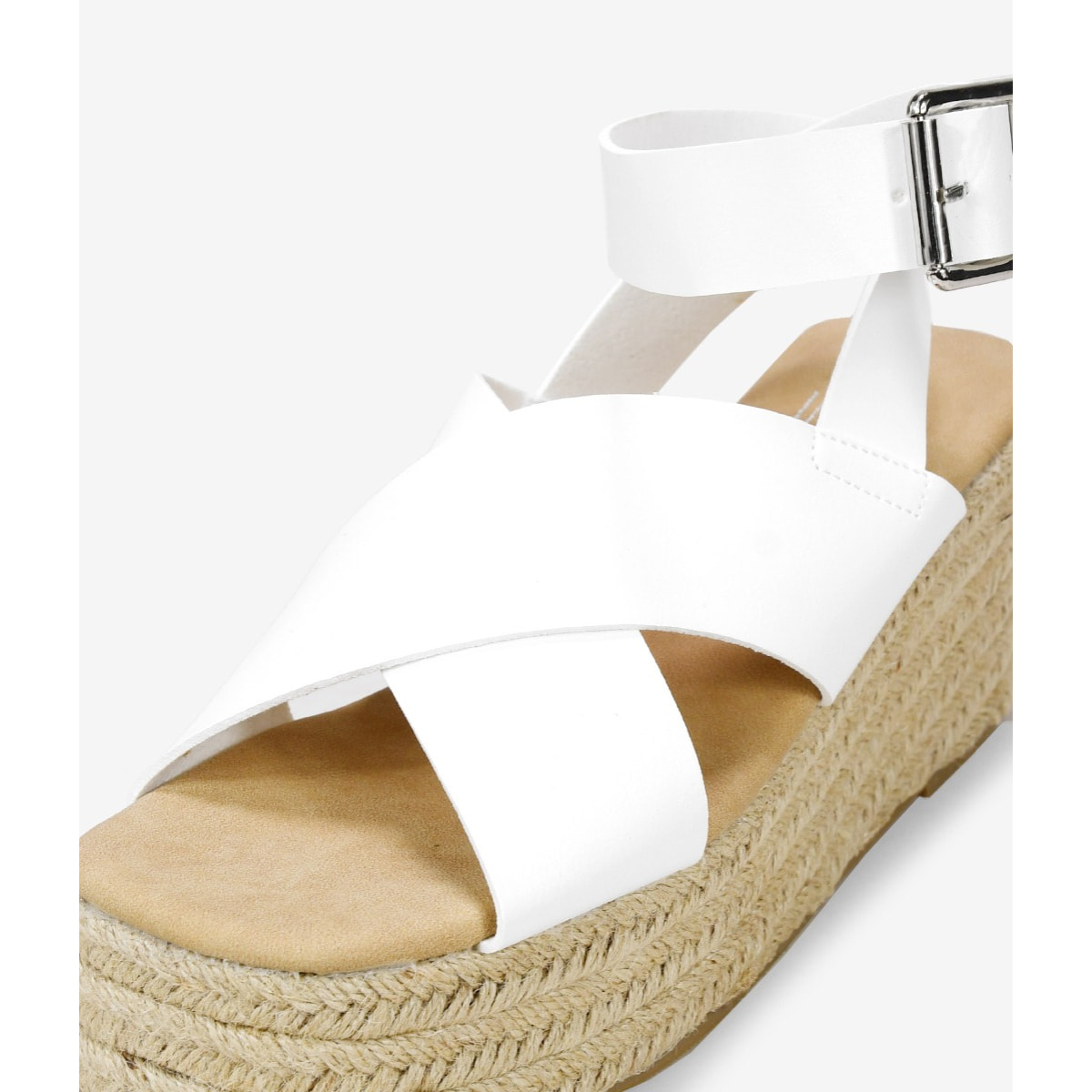 Sandalias blancas con plataforma esparto