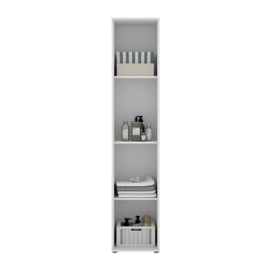 Armadio multiuso Lagalb, Mobile multifunzione portascope, Armadio alto multiuso a 1 anta, 39x35h190 cm, Bianco