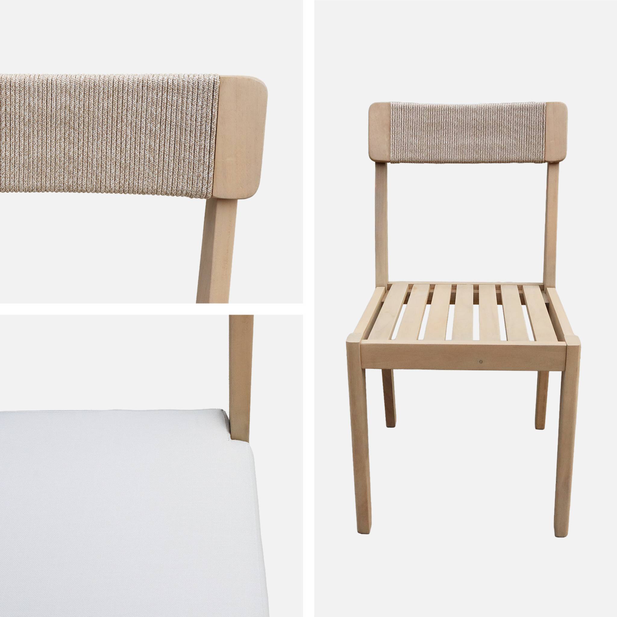 Chaise de jardin acacia et cordage (lot de 4) ANAKI