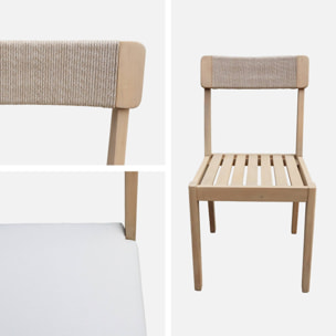 Chaise de jardin acacia et cordage (lot de 4) ANAKI