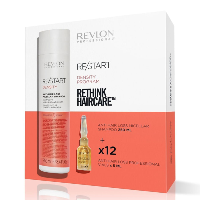 Re/start Density - Coffret Anti-Chute Shampooing Micellaire 250ml et Ampoules soin sans Rinçage 12x5ml