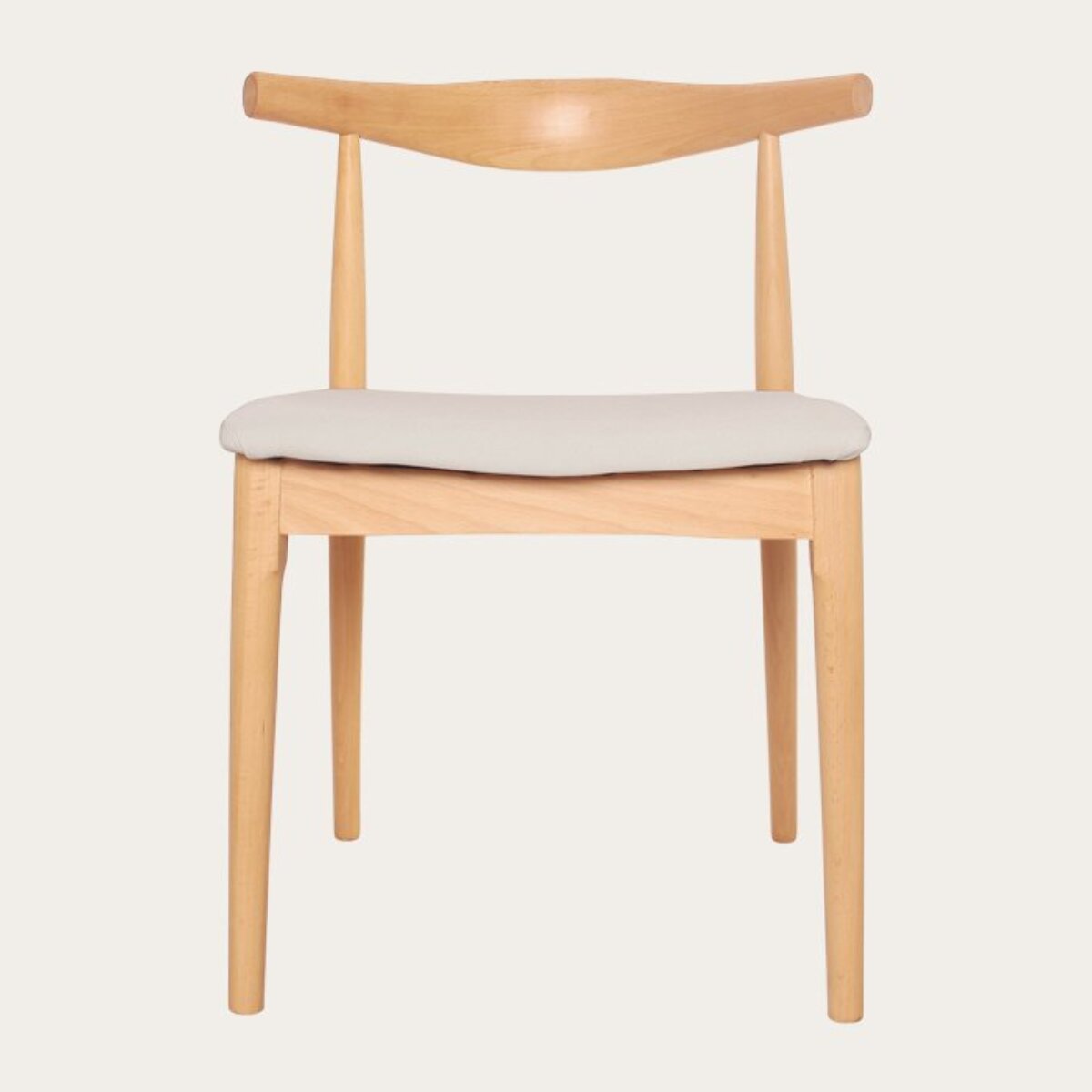 Chaise Verona -bois massif de hêtre et tapisserie en tissu-couleur naturel 46 x 76 x 43 cm