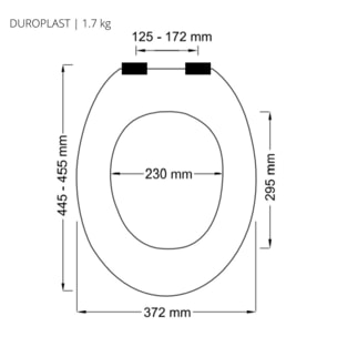 Abattant wc Thermo dur avec frein de chute NEELA Gris mat - Charnières ABS Chromé Spirella