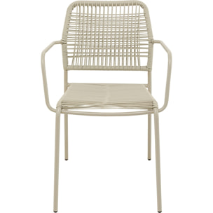 Ensemble de jardin Madagascar table et 4 chaises grises Kare Design