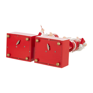 J-Line décoration Casse-Noisette Musique - bois de pin - rouge/blanc - 2 pièces