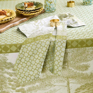 Serviette pur coton 220 g/m² motif jacquard vert Le sud vert