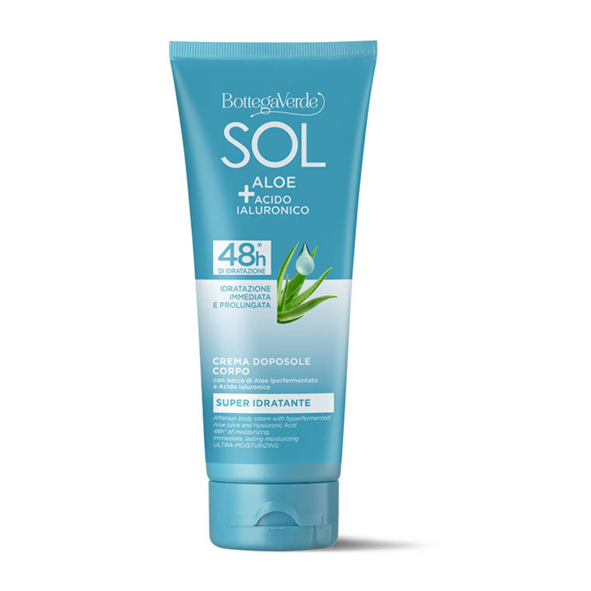 SOL Aloe Acido Ialuronico - Crema doposole - super idratante - con succo di Aloe iperfermentato e Acido Ialuronico - 48h* di idratazione - idratazione immediata e prolungata