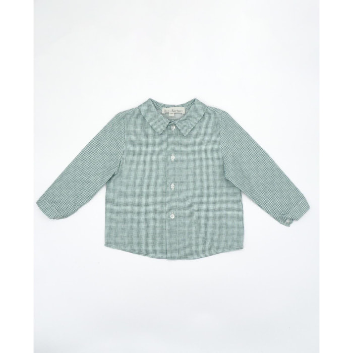 Camisa cuadro vichy verde y blanco