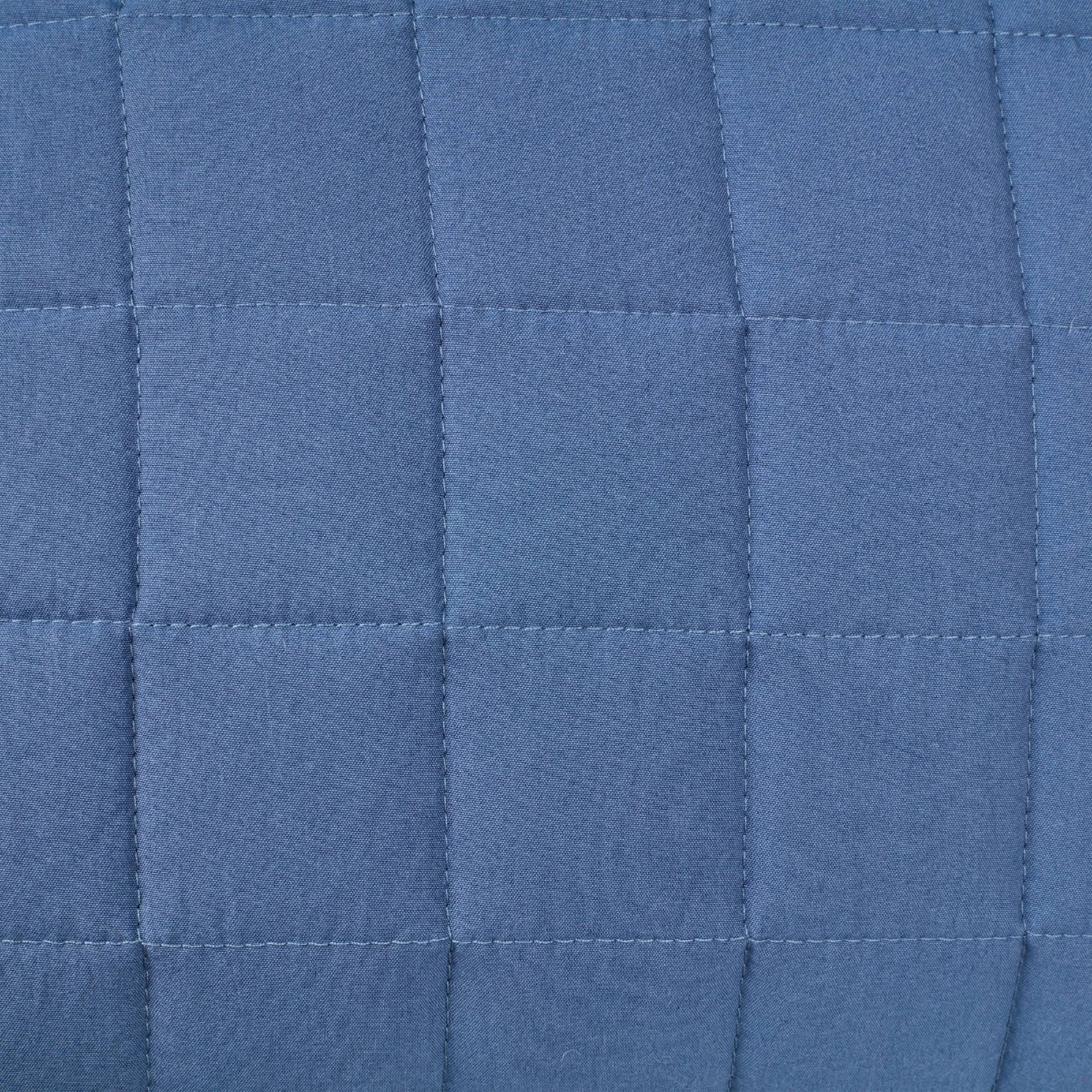 Funda cojín acolchado cuadros Kingnau color azul Poliéster