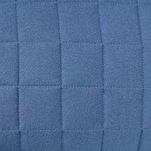 Funda cojín acolchado cuadros Kingnau color azul Poliéster