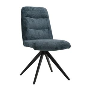 Chaise rotative 360° capitonnée en tissu et pieds métal - 3 coloris - LILA