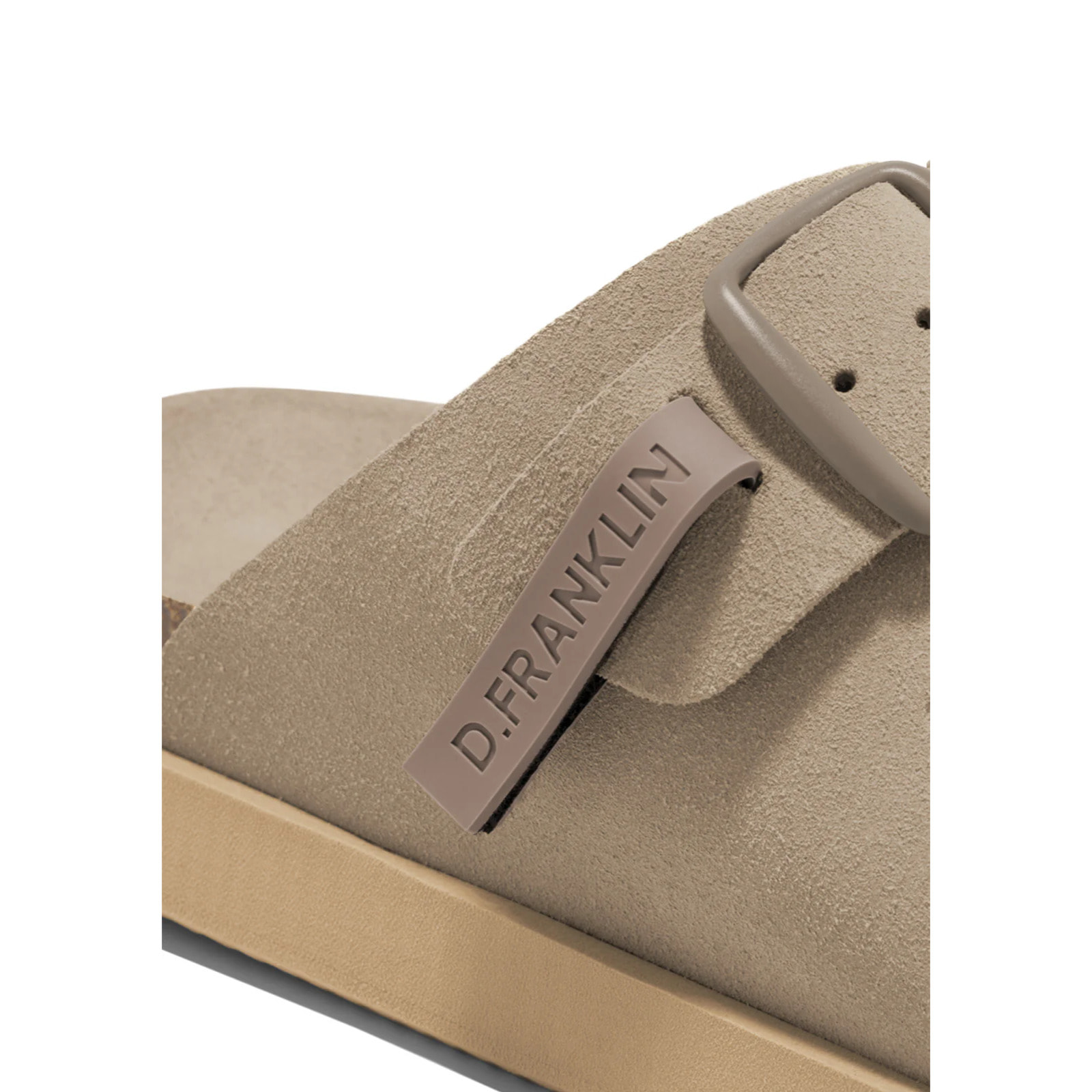 Sandalias Vibe Unisex Cierre Hebilla Color Taupe