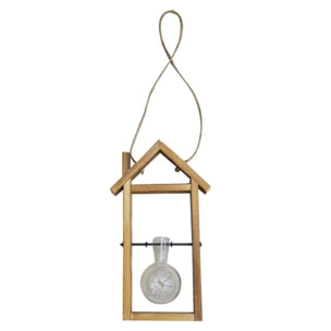 Portafiori in legno con vetro da 1 posto cm17x6,5h30