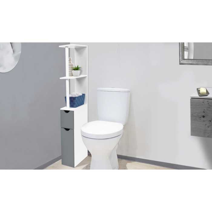 Étagère WC 2 portes - Gris anthracite