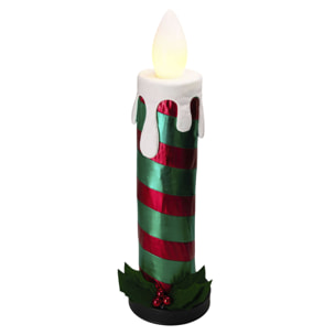 vela plegable de 90cm con luces de llama, color verde y con música