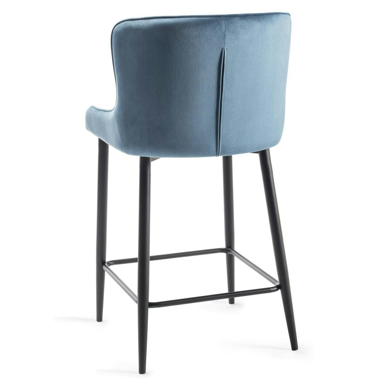 Chaise de bar velours bleu (lot de 2) ARLINGTON