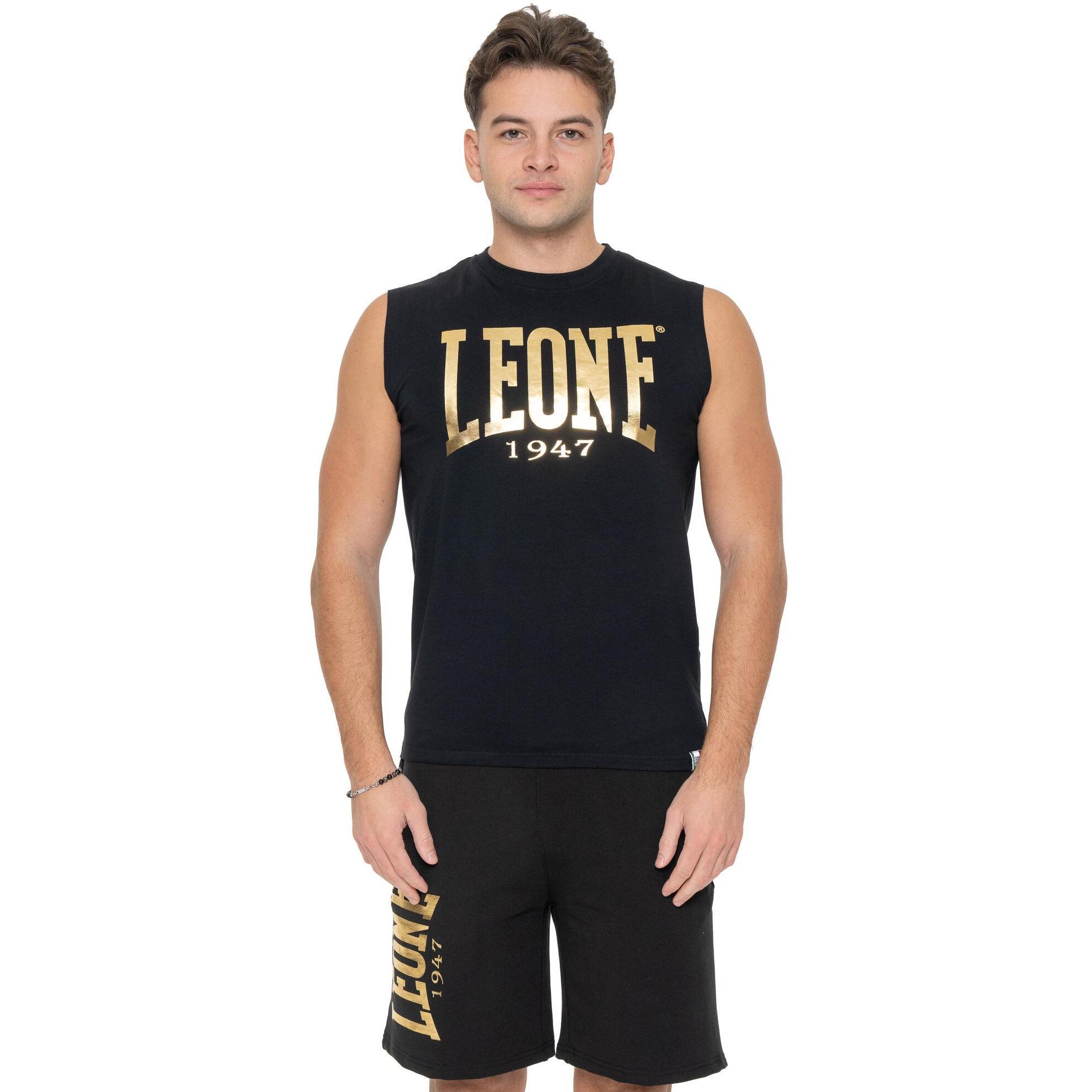 Camiseta sin mangas dorada para hombre