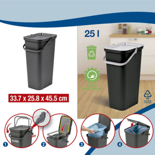 Papelera "moda" con asa grafito