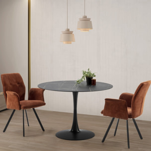 Table à manger ronde effet marbre 4 pers. - PRIMA