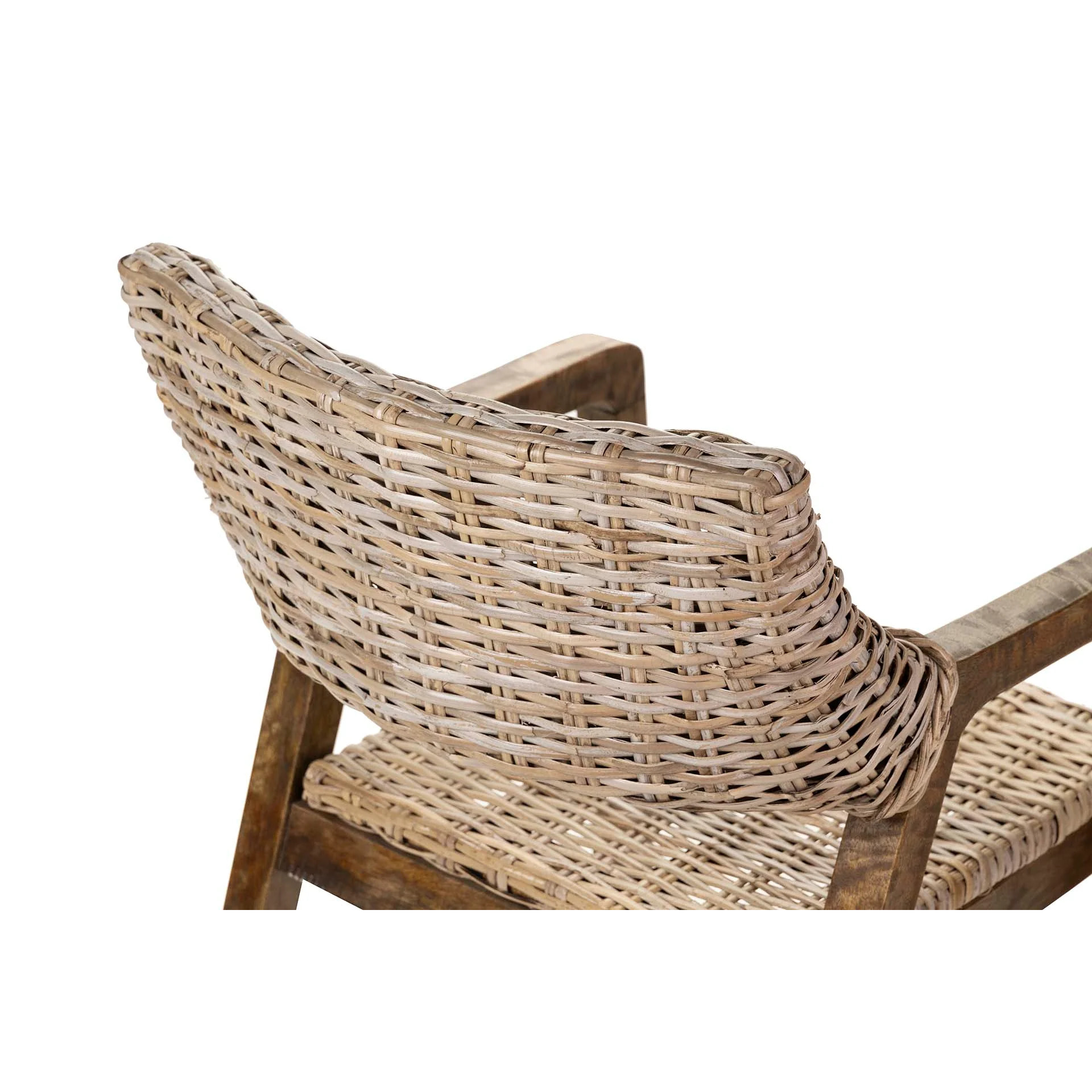 Silla Con Brazo Ratan Madera Natural 54x57x81 Cm