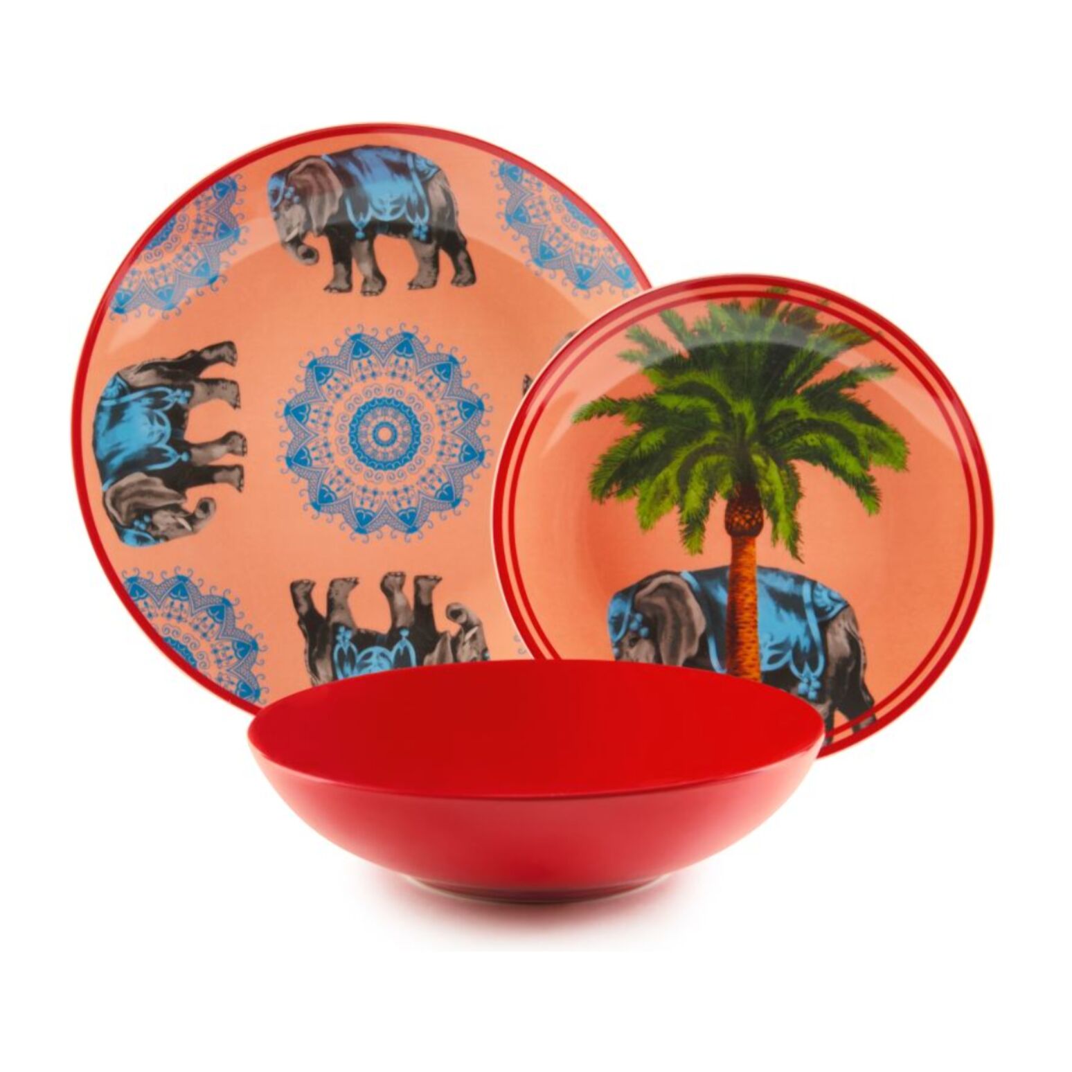 Service de 18 assiettes Excelsa Cirque Marrakech, porcelaine et stoneware, multicolore